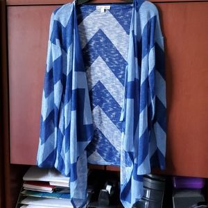 Moa Moa Blue zig zag Cardigan Size Small